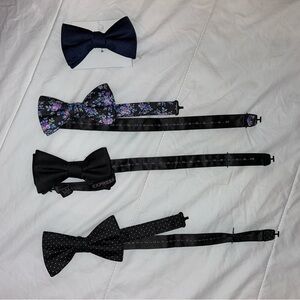 Express Men's Assorted Bow Tie Set - Black, Navy & Floral
